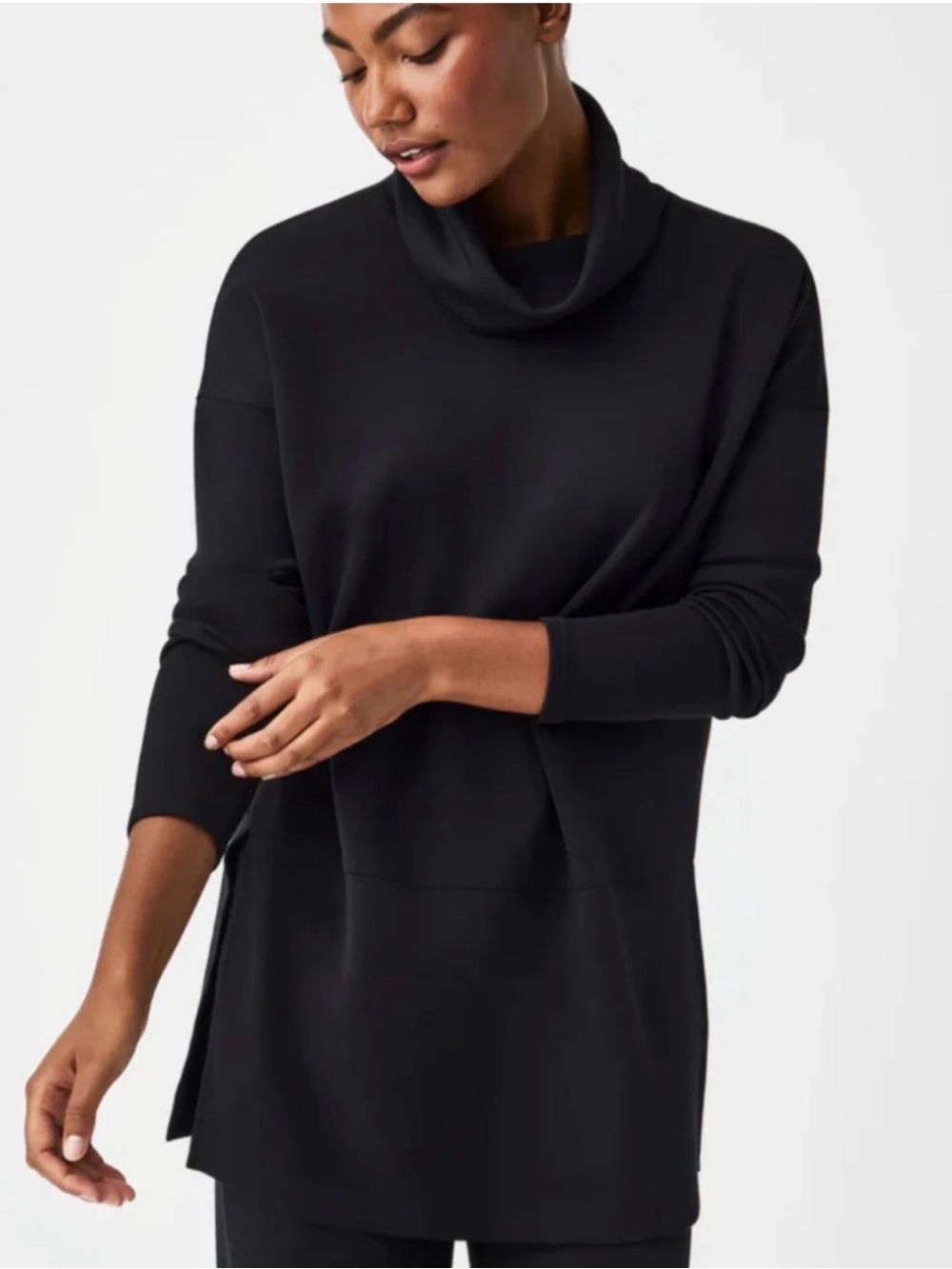 SPANX Black Cowl-Neck Tunic Sweater